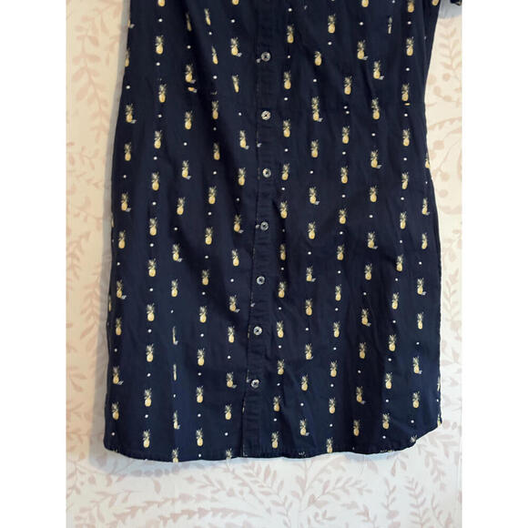 Abercrombie & Fitch Navy Blue Pineapple Print Shirt Dres - Picture 3 of 7